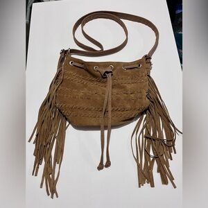 American Eagle Outfitters Tan Fringe Crossbody Bag